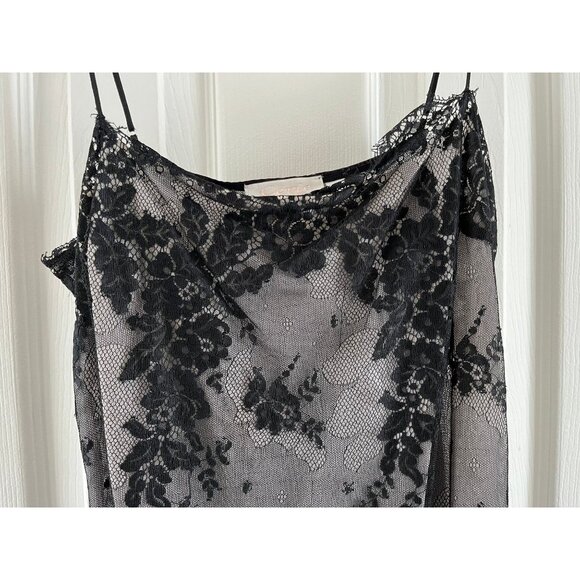 Vtg Cerie Lingerie Black Lace Floral Pattern Front Lined Negligee Size S/P - Picture 10 of 10